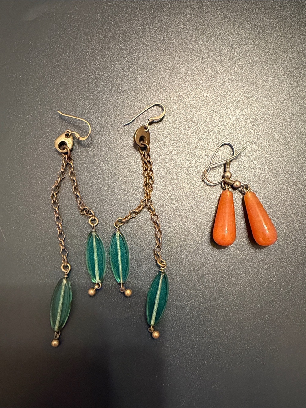 Green & Orange Drop Earrings